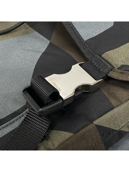 Prada Backpack Dark Green Black Multi